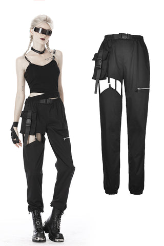 Punk irregular hollow thigh casual trousers  PW108 - Gothlolibeauty