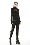 Punk locomotive asymmetrical eyelet rope trousers PW112