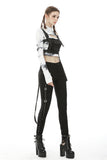 Punk locomotive asymmetrical eyelet rope trousers PW112