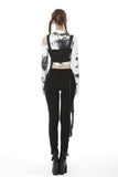 Punk locomotive asymmetrical eyelet rope trousers PW112