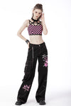 Rebel fashion danger bear metal studded baggy trousers PW119