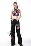 Rebel fashion danger bear metal studded baggy trousers PW119