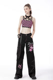 Rebel fashion danger bear metal studded baggy trousers PW119