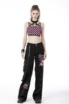 Rebel fashion danger bear metal studded baggy trousers PW119