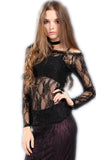 Gothic summer Sexy lace off Shoulder long sleeve Tee/T-shirt TW063 - Gothlolibeauty