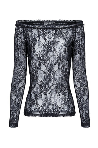 Gothic summer Sexy lace off Shoulder long sleeve Tee/T-shirt TW063 - Gothlolibeauty