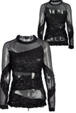 Punk sexy torn semitransparent T-shirt TW088 - Gothlolibeauty