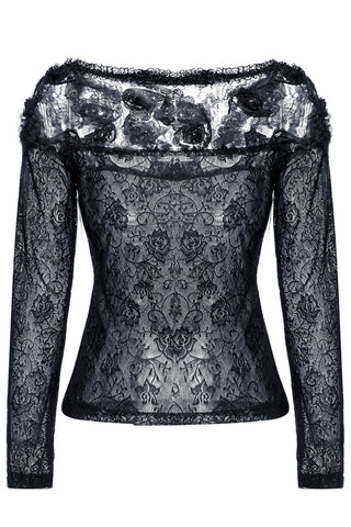 Gothic elegant sexy soft T-shirt with three-dimensional embroidery lace TW100 - Gothlolibeauty