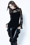 Gothic lace sleeve sexy T-shirt TW102 - Gothlolibeauty