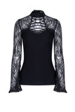 Gothic lace sleeve sexy T-shirt TW102 - Gothlolibeauty