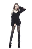 Punk asymmetric corn off-shoulder T-shirt TW107 - Gothlolibeauty