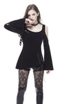 Punk asymmetric corn off-shoulder T-shirt TW107 - Gothlolibeauty