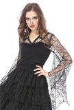 Gothic characteristic neck T-shirt with spider bat sleeves TW152 - Gothlolibeauty
