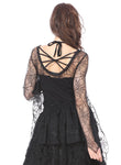 Gothic characteristic neck T-shirt with spider bat sleeves TW152 - Gothlolibeauty