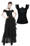Gothic knitted T-shirt with crumpled swallow shape shoulder TW167 - Gothlolibeauty