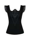 Gothic knitted T-shirt with crumpled swallow shape shoulder TW167 - Gothlolibeauty