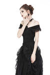 Gothic knitted T-shirt with crumpled swallow shape shoulder TW167 - Gothlolibeauty