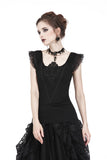 Gothic knitted T-shirt with crumpled swallow shape shoulder TW167 - Gothlolibeauty