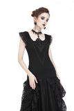 Gothic knitted T-shirt with crumpled swallow shape shoulder TW167 - Gothlolibeauty