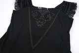 Gothic knitted T-shirt with crumpled swallow shape shoulder TW167 - Gothlolibeauty