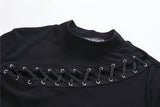 Gothic sexy lace hollow T-shirt TW174 - Gothlolibeauty