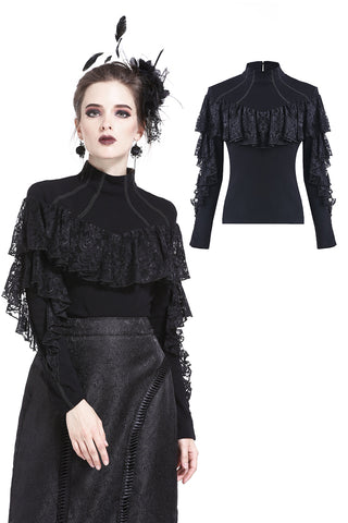 Punk lacey knitted T-shirt TW176 - Gothlolibeauty