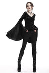 Gothic velvet floral shoulder T-shirt with big sleeves TW183 - Gothlolibeauty