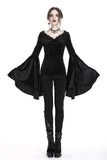 Gothic velvet floral shoulder T-shirt with big sleeves TW183 - Gothlolibeauty