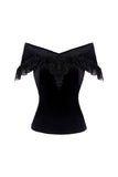 Gothic velvet short sleeves T-shirt TW185 - Gothlolibeauty