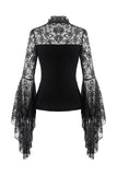 Gothic gorgeous lace horn sleeves T-shirt TW188 - Gothlolibeauty