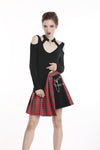 Punk off-shoulder heart neck T-shirt TW194 - Gothlolibeauty