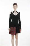 Punk off-shoulder heart neck T-shirt TW194 - Gothlolibeauty