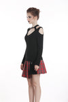 Punk off-shoulder heart neck T-shirt TW194 - Gothlolibeauty