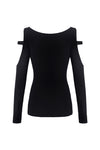 Punk Black daily long sleeves women T-shirt TW206 - Gothlolibeauty