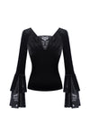 Gothic velvet T-shirt with long sleeves TW215 - Gothlolibeauty