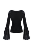 Gothic velvet T-shirt with long sleeves TW215 - Gothlolibeauty