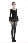 Gothic velvet T-shirt with long sleeves TW215 - Gothlolibeauty