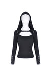 Punk rock hooded long sleeves top T-shirt  TW236 - Gothlolibeauty