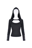 Punk rock hooded long sleeves top T-shirt  TW236 - Gothlolibeauty