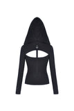 Punk rock hooded long sleeves top T-shirt  TW236 - Gothlolibeauty