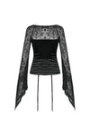 Gothic lace-up velvet T-shirt TW239 - Gothlolibeauty