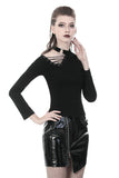 Punk hollow one shoulder sexy T-shirt TW240 - Gothlolibeauty