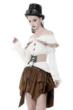 Steampunk off-shoulders bandage waist T-shirt top TW246 - Gothlolibeauty