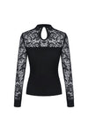 Gothic star on lace T-shirt TW249 - Gothlolibeauty