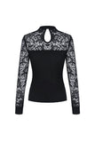 Gothic star on lace T-shirt TW249 - Gothlolibeauty