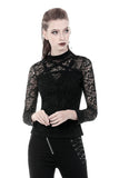 Gothic star on lace T-shirt TW249 - Gothlolibeauty