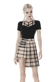 Punk women hollow chest short sleeves T-shirt TW259 - Gothlolibeauty