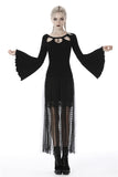 Black three hollow on chest big sleeves T-shirt TW262 - Gothlolibeauty