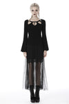Black three hollow on chest big sleeves T-shirt TW262 - Gothlolibeauty