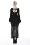 Black three hollow on chest big sleeves T-shirt TW262 - Gothlolibeauty